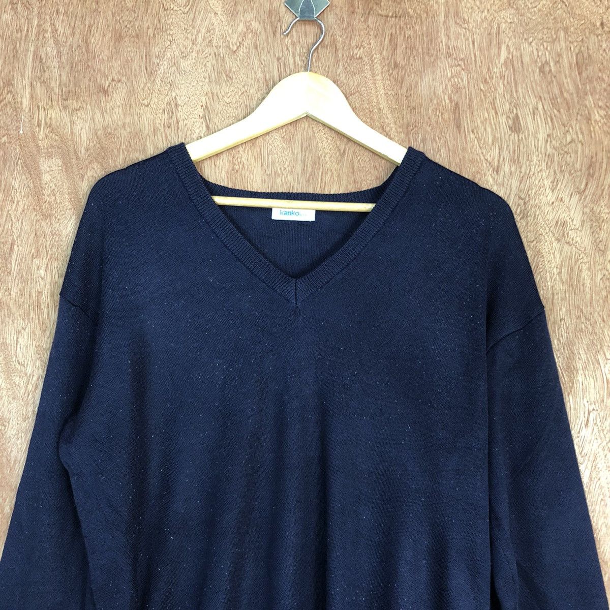 Homespun Knitwear × Japanese Brand Kanko Dark Blue plain japan Knitwear #c841 Size US L / EU 52-54 / 3 - 9 Thumbnail