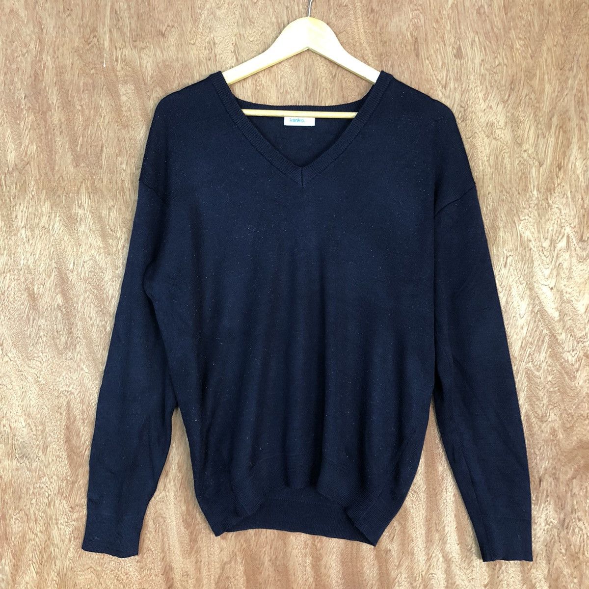 Homespun Knitwear × Japanese Brand Kanko Dark Blue plain japan Knitwear #c841 Size US L / EU 52-54 / 3 - 3 Thumbnail