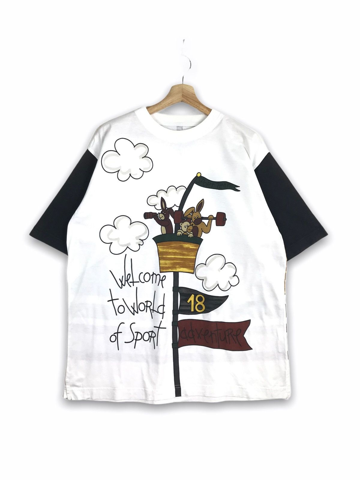image of Jean Charles De Castelbajac x Vintage Jc De Castelbajac Sport Overprint Men Tees in White (Size XL)