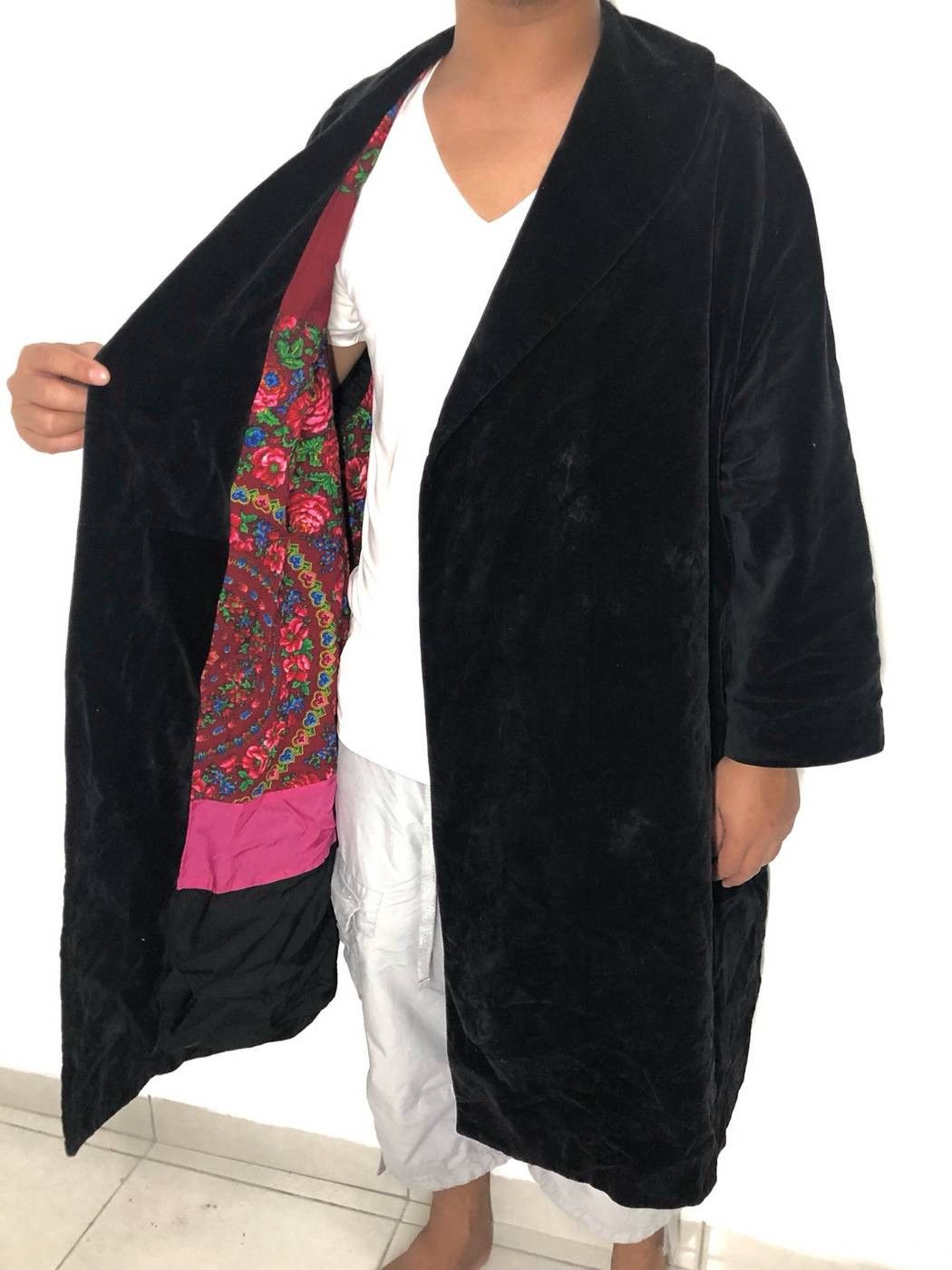 Comme des Garcons 🖤 AW99 Comme Des Garcons Velvet Unbuttoned Coat Size US L / EU 52-54 / 3 - 9 Thumbnail
