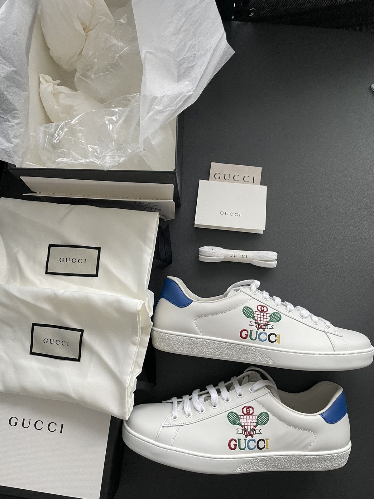 Gucci Rare Brand NEW Super Runway Embroidery Tennis Logo Sneaker Size US 10 / EU 43 - 7 Thumbnail