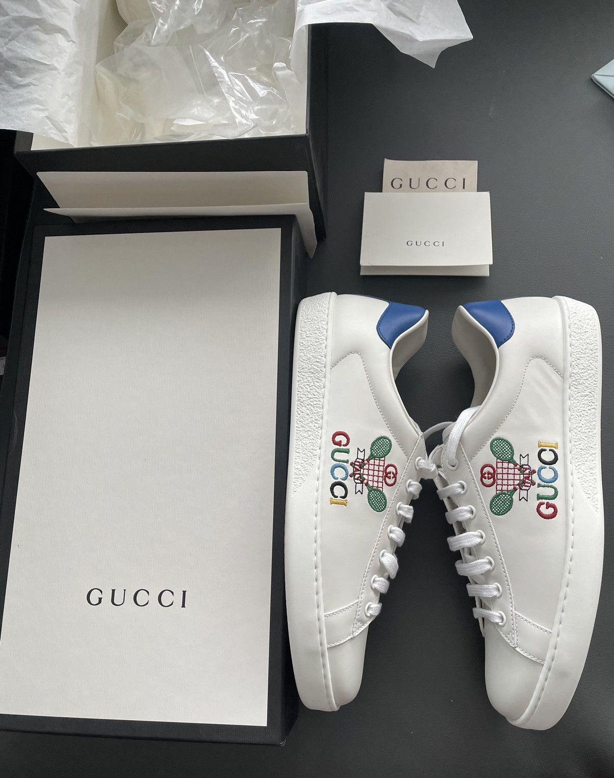 Gucci Rare Brand NEW Super Runway Embroidery Tennis Logo Sneaker Size US 10 / EU 43 - 2 Thumbnail
