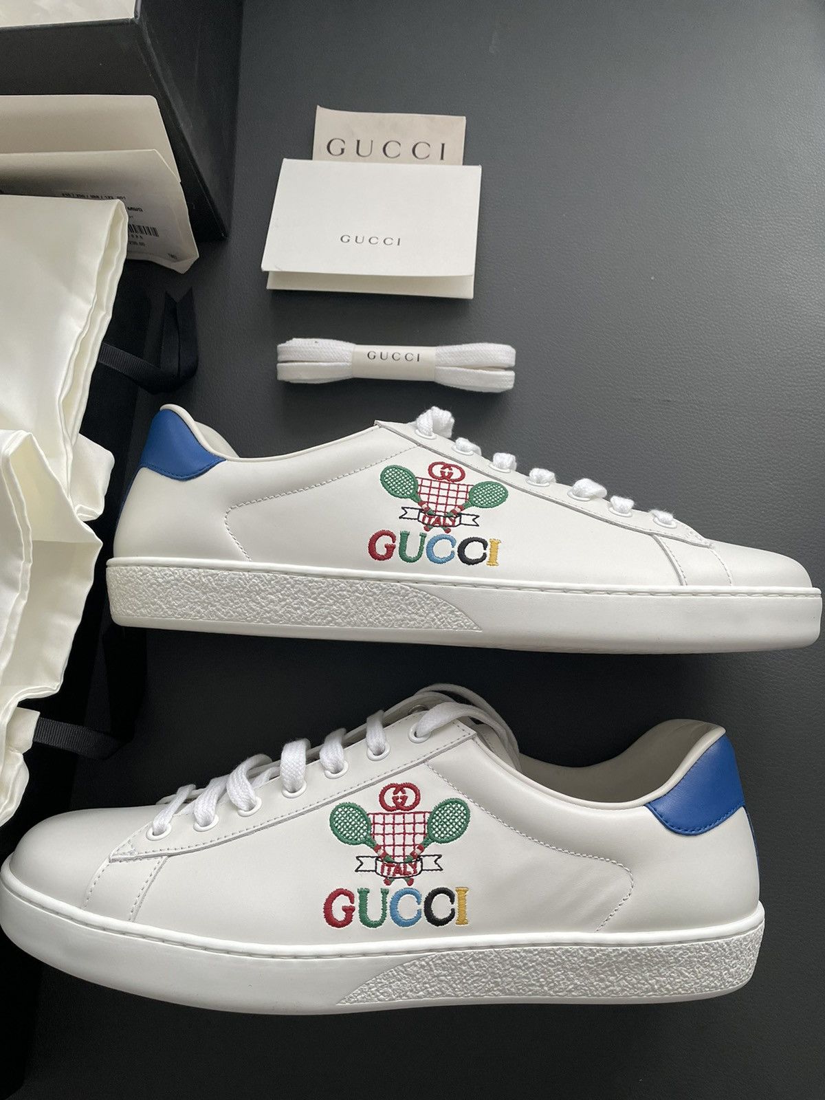 Gucci Rare Brand NEW Super Runway Embroidery Tennis Logo Sneaker Size US 10 / EU 43 - 11 Thumbnail