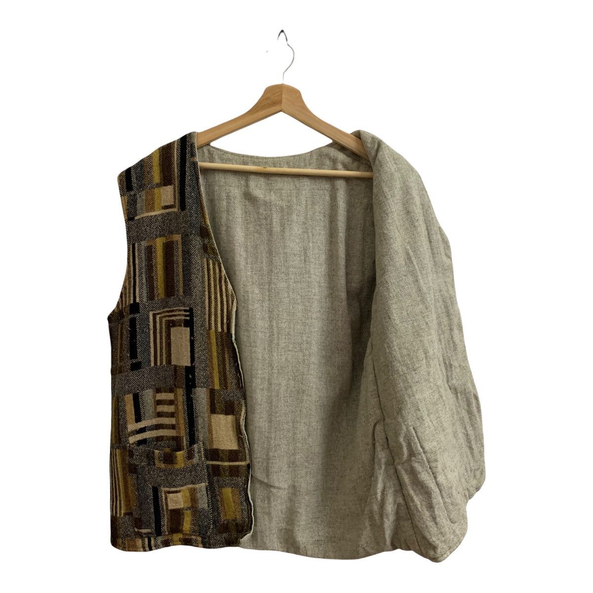 Japanese Brand Patchwork Wool Buttonless Vest Kapital Style Size US L / EU 52-54 / 3 - 7 Thumbnail