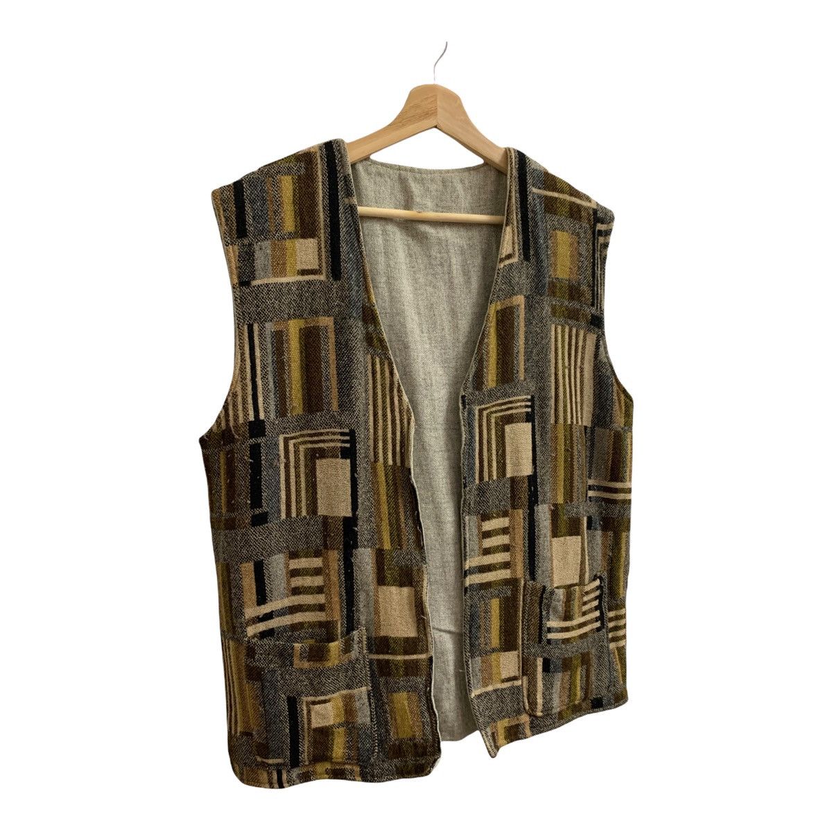 Japanese Brand Patchwork Wool Buttonless Vest Kapital Style Size US L / EU 52-54 / 3 - 5 Thumbnail