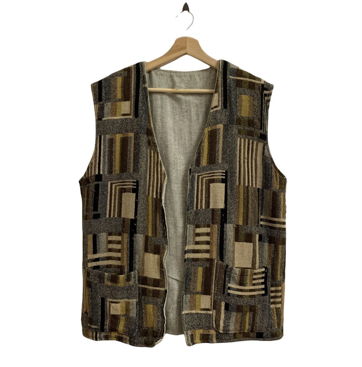 Japanese Brand Patchwork Wool Buttonless Vest Kapital Style Size US L / EU 52-54 / 3 - 1 Thumbnail