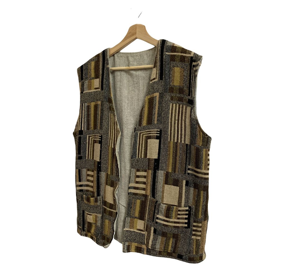 Japanese Brand Patchwork Wool Buttonless Vest Kapital Style Size US L / EU 52-54 / 3 - 4 Thumbnail