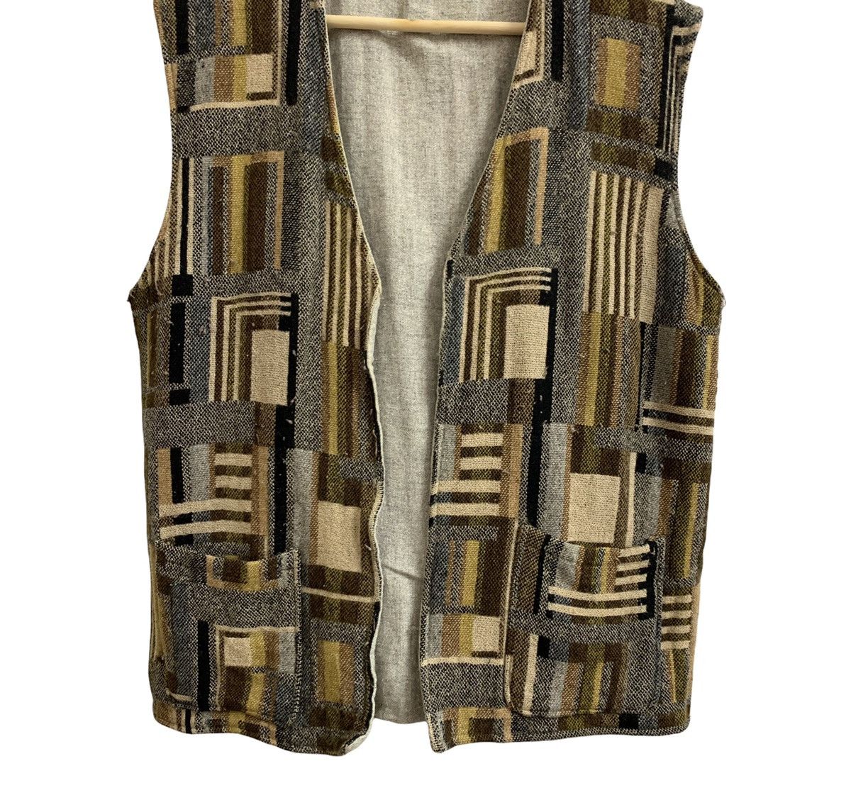 Japanese Brand Patchwork Wool Buttonless Vest Kapital Style Size US L / EU 52-54 / 3 - 3 Thumbnail