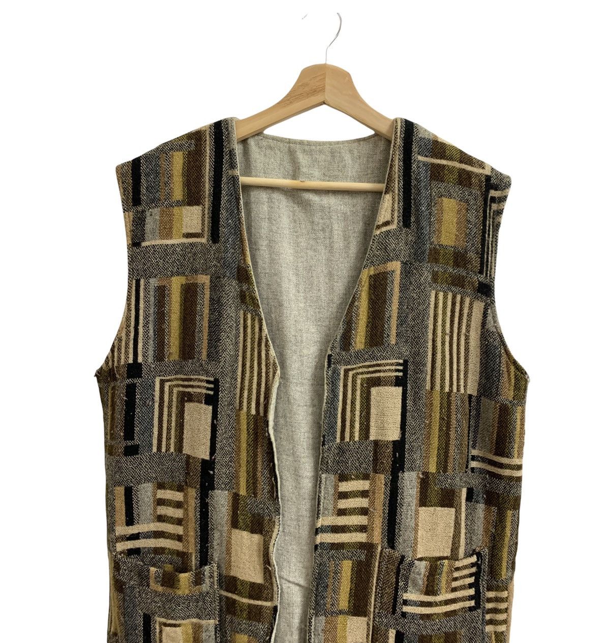 Japanese Brand Patchwork Wool Buttonless Vest Kapital Style Size US L / EU 52-54 / 3 - 2 Thumbnail