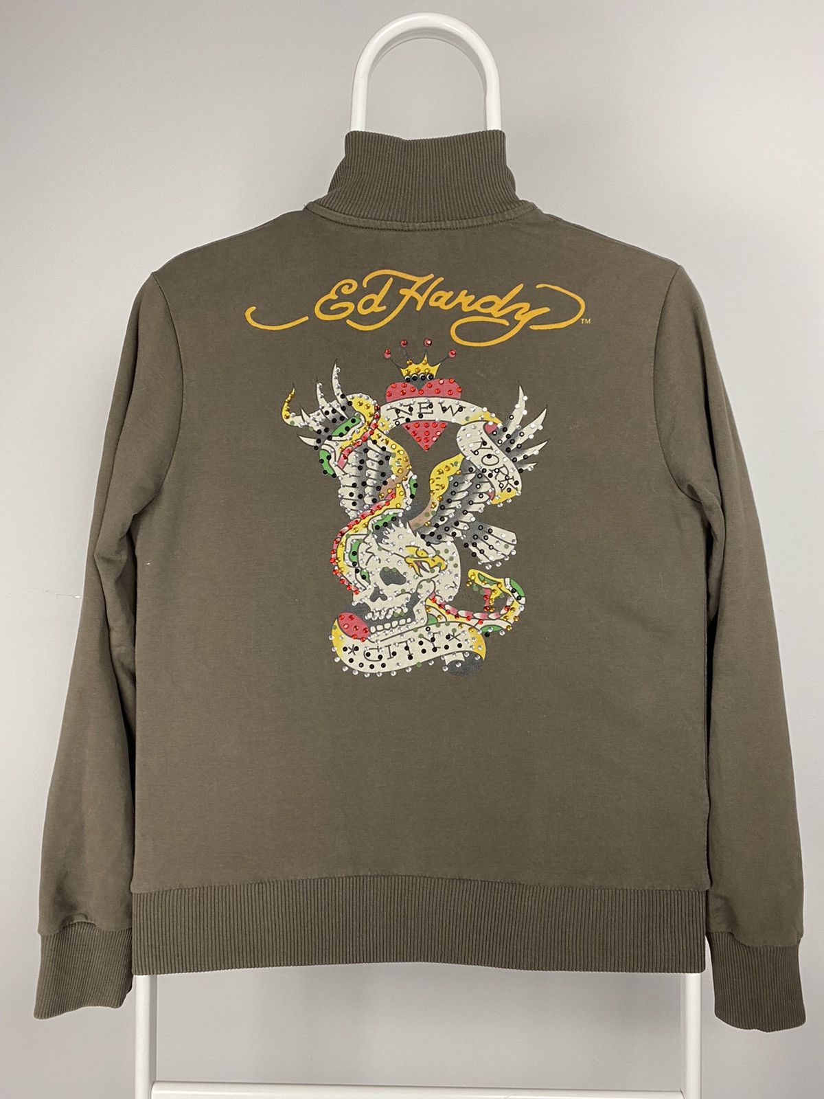 Christian Audigier × Ed Hardy × Vintage Ed Hardy vintage zip up sweatshirt Christian Audiger brown Size US XS / EU 42 / 0 - 2 Thumbnail