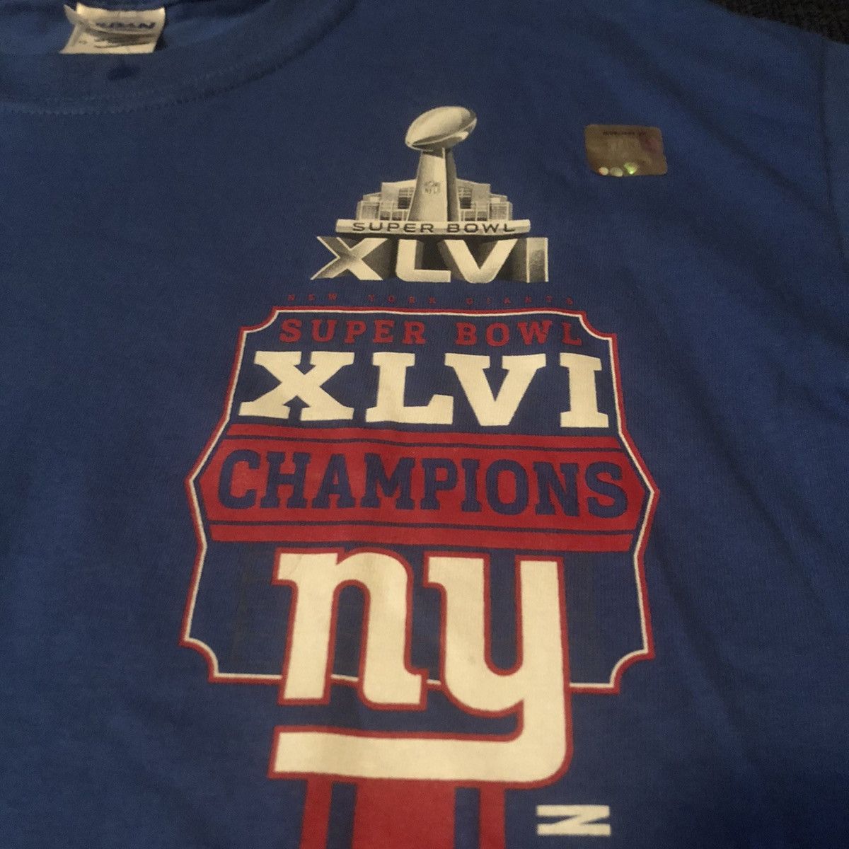 NFL Vintage Super Bowl XLVI 46 Champions NY Giants Roster Tee Size US L / EU 52-54 / 3 - 8 Thumbnail