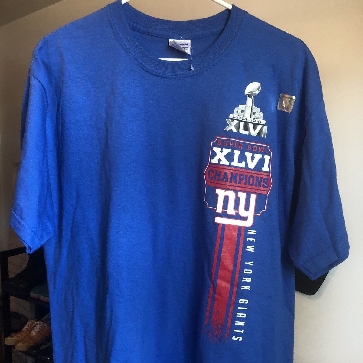 NFL Vintage Super Bowl XLVI 46 Champions NY Giants Roster Tee Size US L / EU 52-54 / 3 - 1 Thumbnail