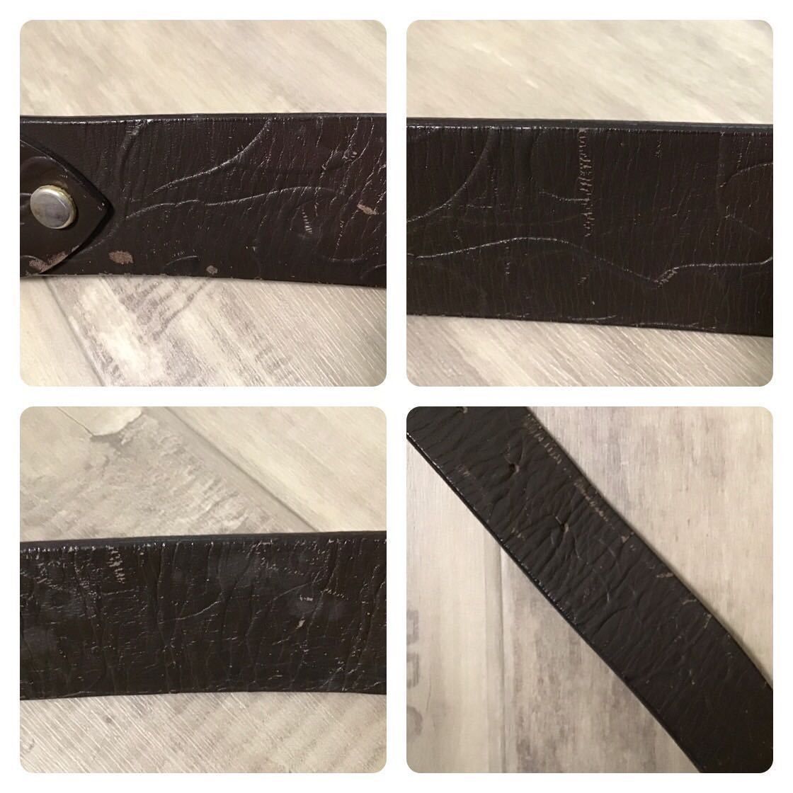Bape × Nigo × Swarovski BAPE Gold Swarovski BAPE camo embossed leather belt ape Size ONE SIZE - 6 Thumbnail