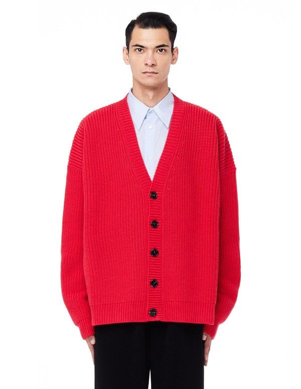 Raf Simons Raf Simons Wool Cardigan With Leather Patches Size US S / EU 44-46 / 1 - 9 Thumbnail