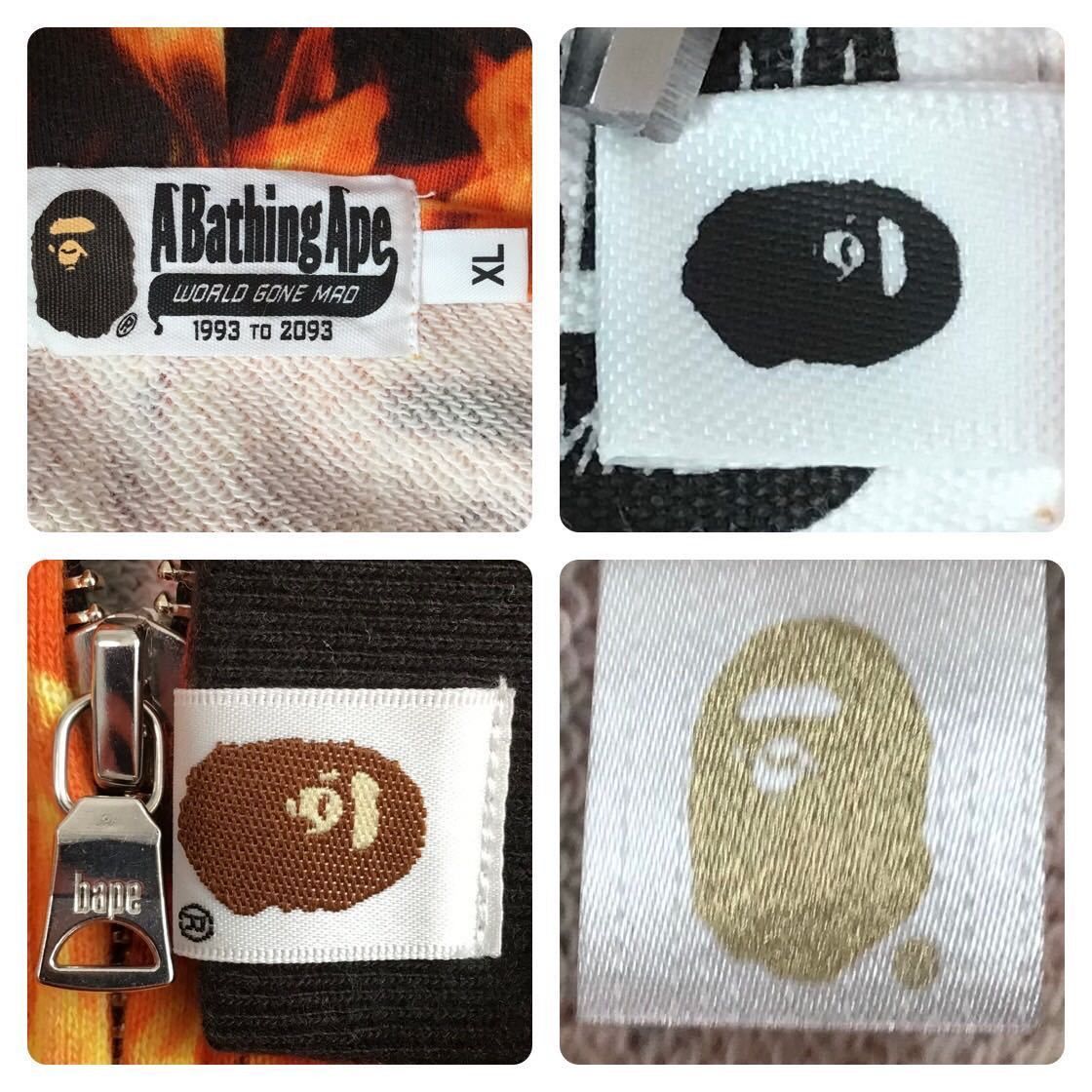 Bape 🔥XL🔥 BAPE FLAME full zip hoodie Fire a bathing ape Size US XL / EU 56 / 4 - 7 Thumbnail