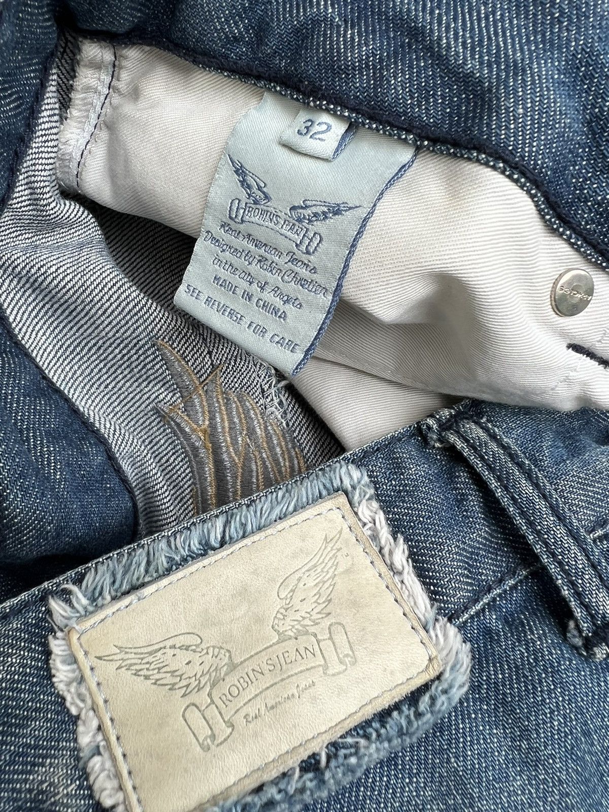 Robins Jeans Robin’s Jeans Distress Fade Blue Denim Wide Leg Jeans Size US 32 / EU 48 - 24 Thumbnail