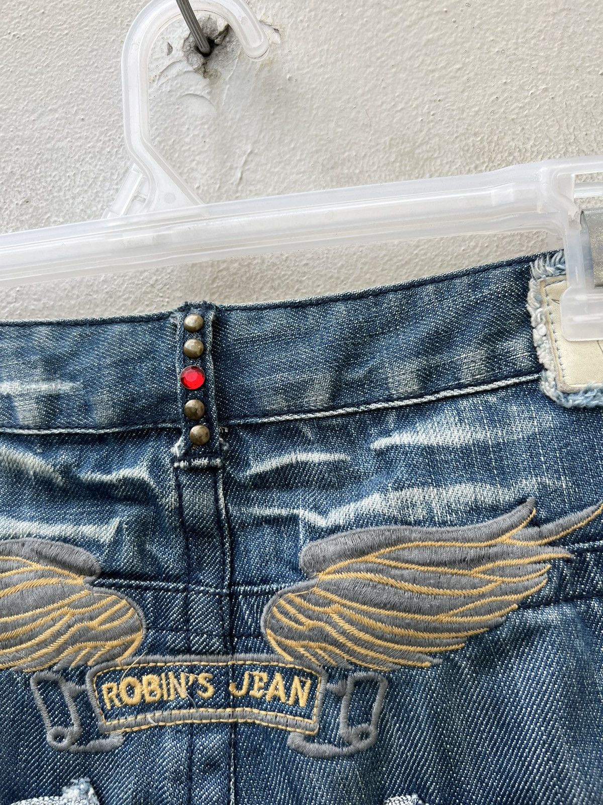 Robins Jeans Robin’s Jeans Distress Fade Blue Denim Wide Leg Jeans Size US 32 / EU 48 - 20 Thumbnail