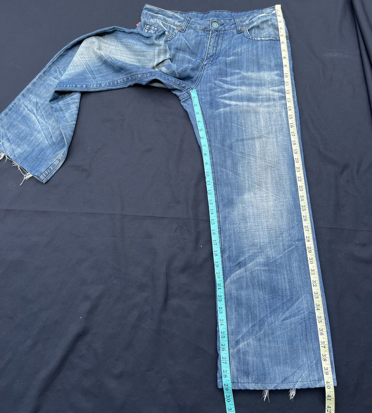 Robins Jeans Robin’s Jeans Distress Fade Blue Denim Wide Leg Jeans Size US 32 / EU 48 - 4 Thumbnail