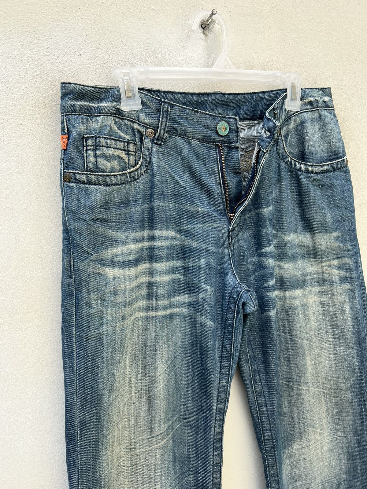 Robins Jeans Robin’s Jeans Distress Fade Blue Denim Wide Leg Jeans Size US 32 / EU 48 - 10 Thumbnail