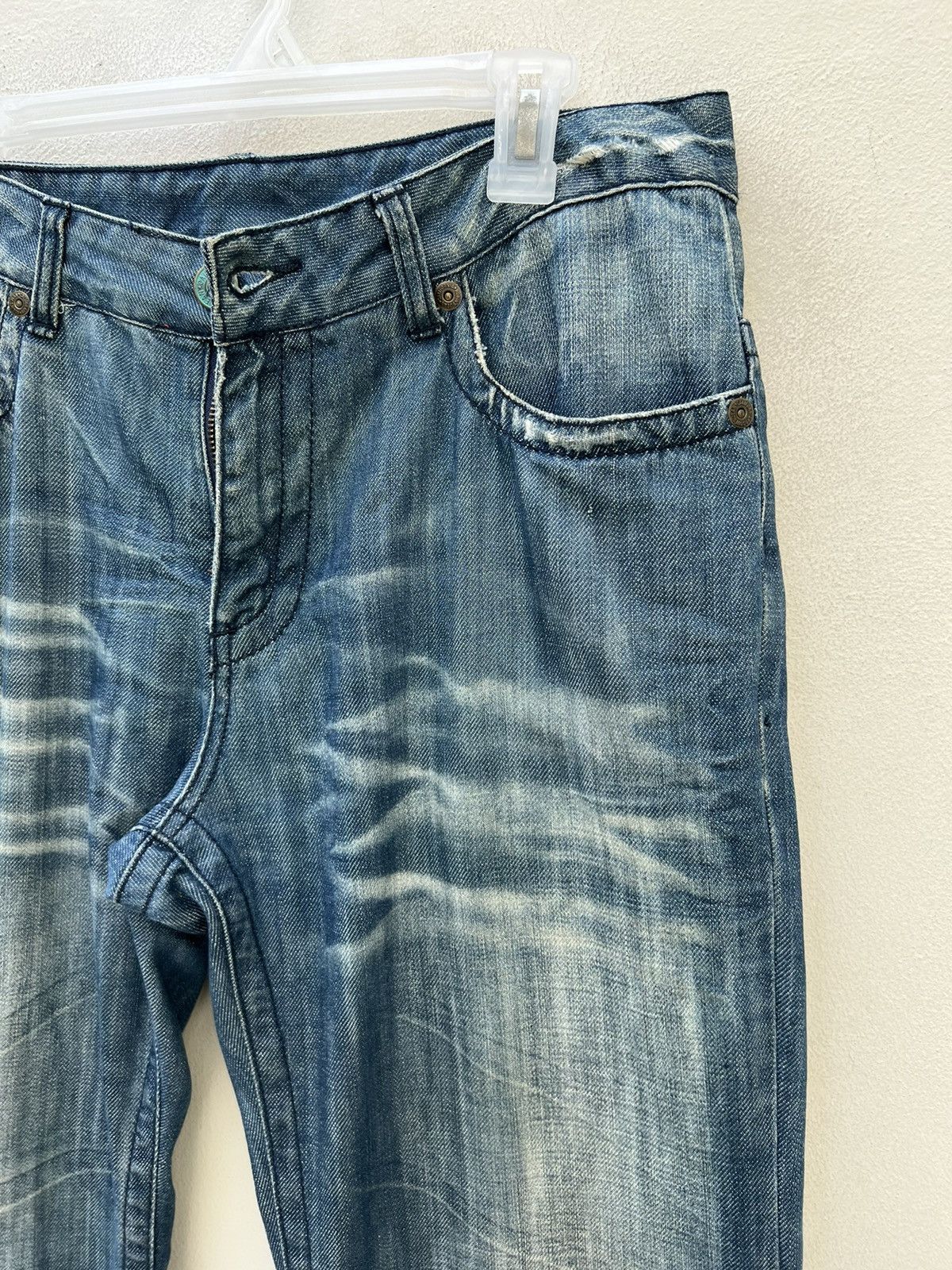 Robins Jeans Robin’s Jeans Distress Fade Blue Denim Wide Leg Jeans Size US 32 / EU 48 - 12 Thumbnail