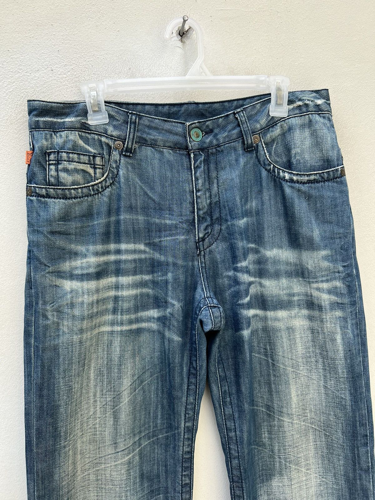 Robins Jeans Robin’s Jeans Distress Fade Blue Denim Wide Leg Jeans Size US 32 / EU 48 - 7 Thumbnail