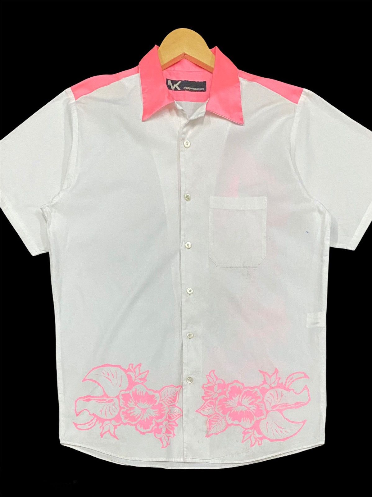 Designer VINTAGE SHIRT BUTTON UP WITH BIG LOGO by ANDREW MACKENZIE Size US M / EU 48-50 / 2 - 3 Thumbnail