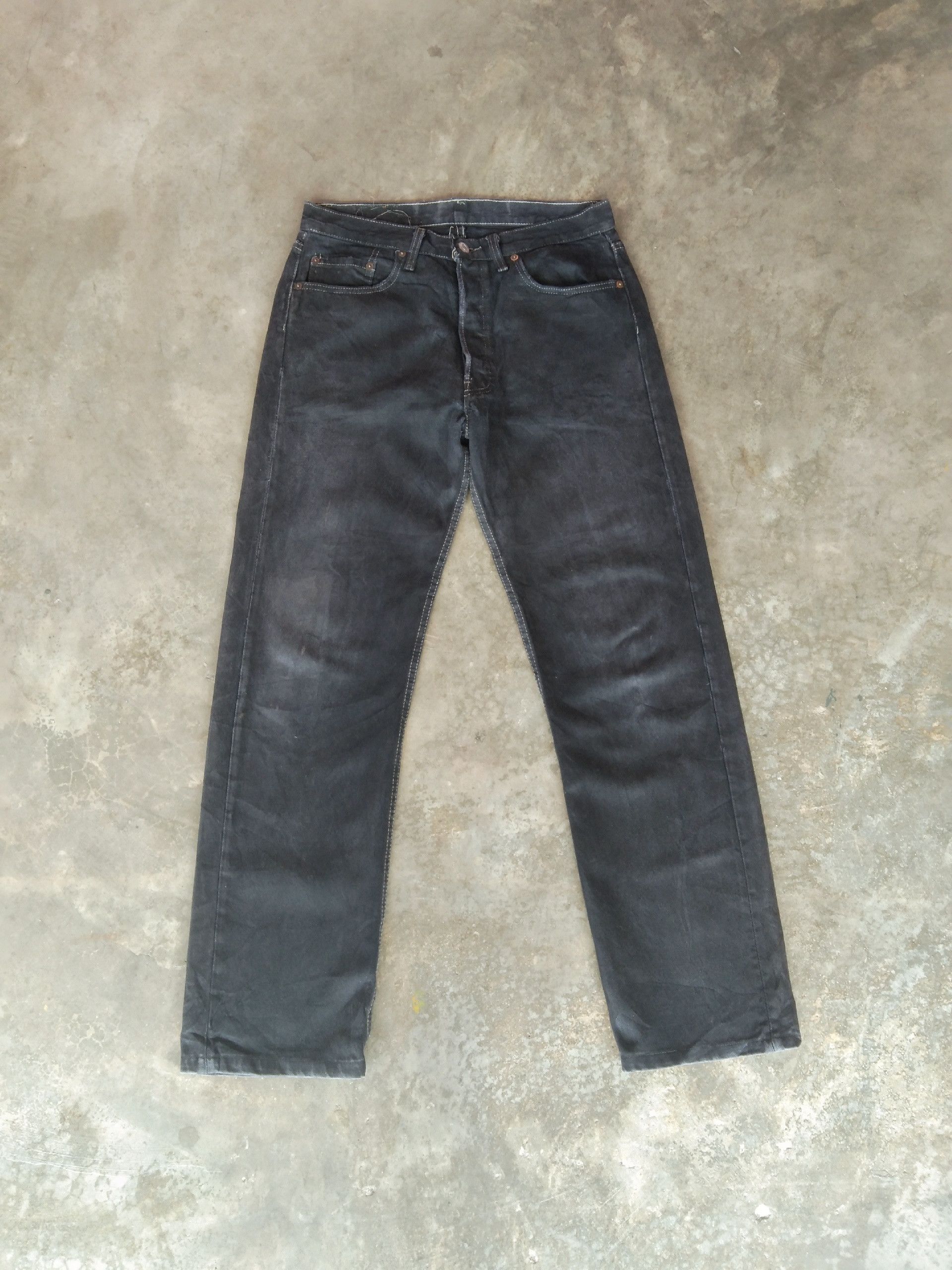Levi's × Vintage 90s Vintage Levis 501 Black Made In USA Distressed Jeans Size US 31 - 1 Thumbnail