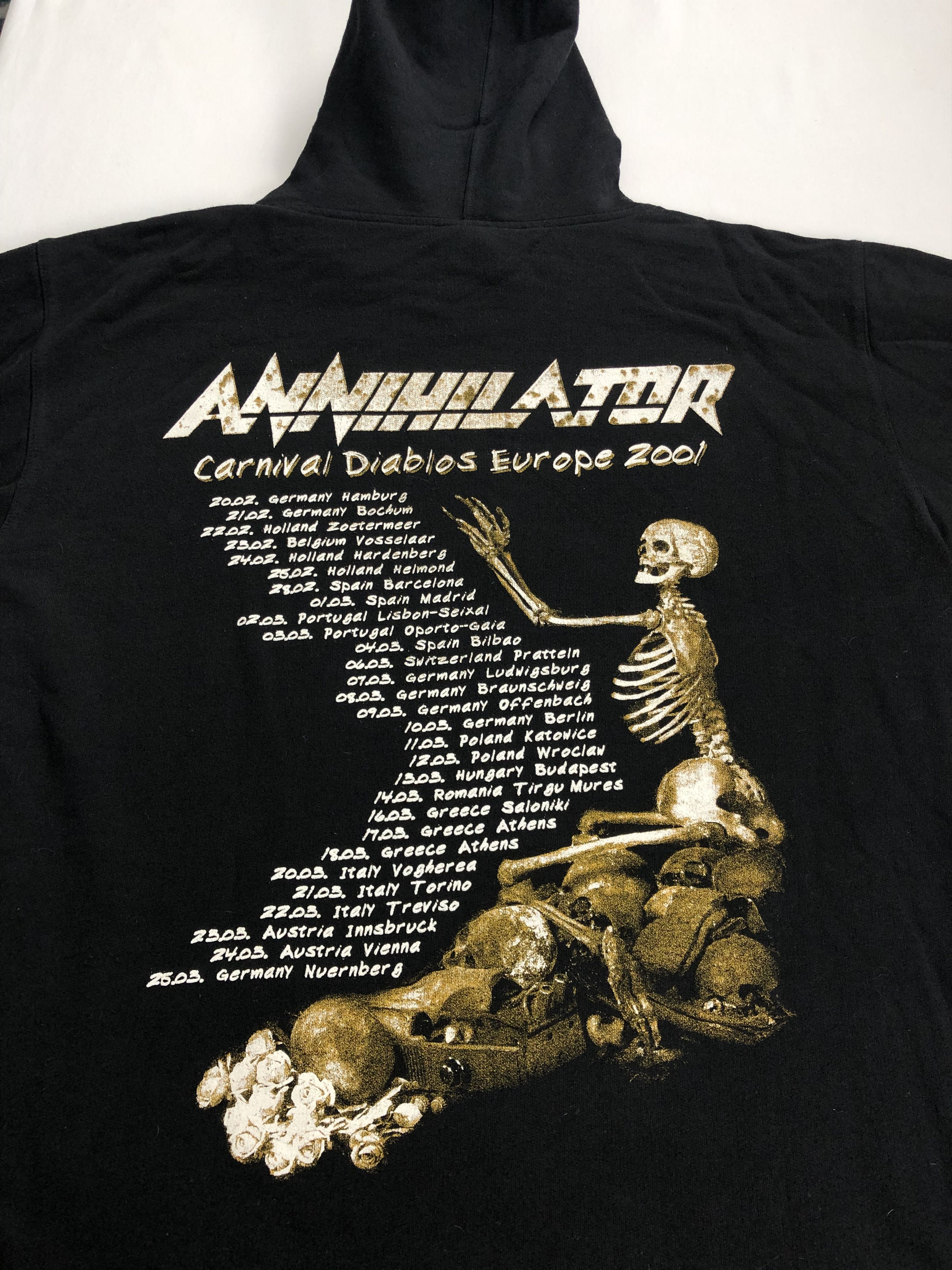 Band Tees Vintage 2001 Annihilator (Death Angel Nevermore Napalm) Size US XL / EU 56 / 4 - 12 Thumbnail