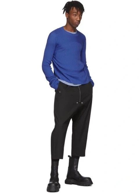 Rick Owens × Rick Owens Drkshdw NEW 🔥 FISHERMAN WOOL KNIT CROPPED TECUATL CARTI Size US L / EU 52-54 / 3 - 9 Thumbnail