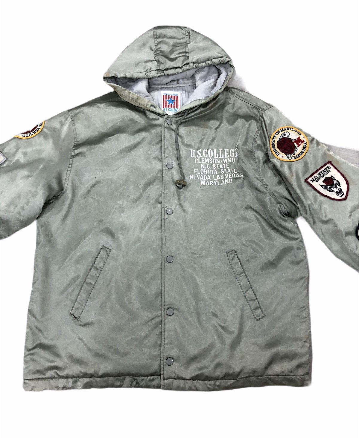 Vintage Vintage Varsity Full Patches U.s College Hooded Jacket Size US L / EU 52-54 / 3 - 12 Thumbnail