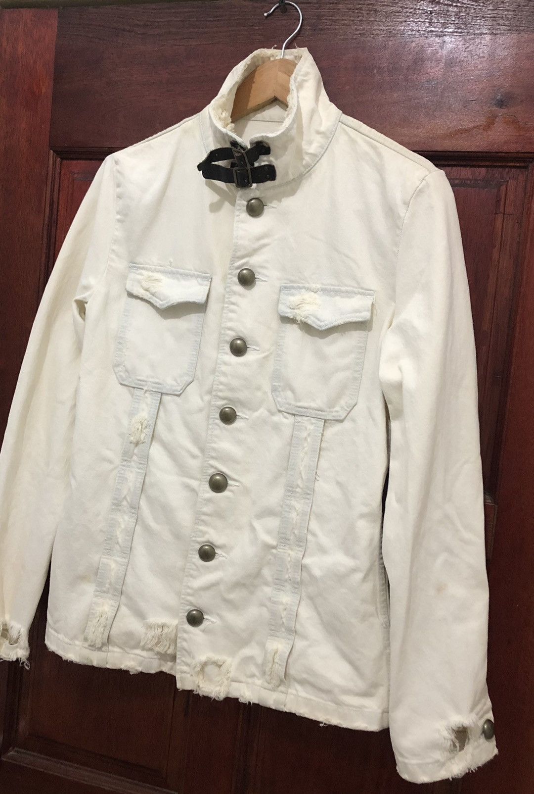 PPFM PPFM DENIM BONDAGE JACKET BUTTON UP RARE DESIGN DISTRESSED Size US L / EU 52-54 / 3 - 3 Thumbnail