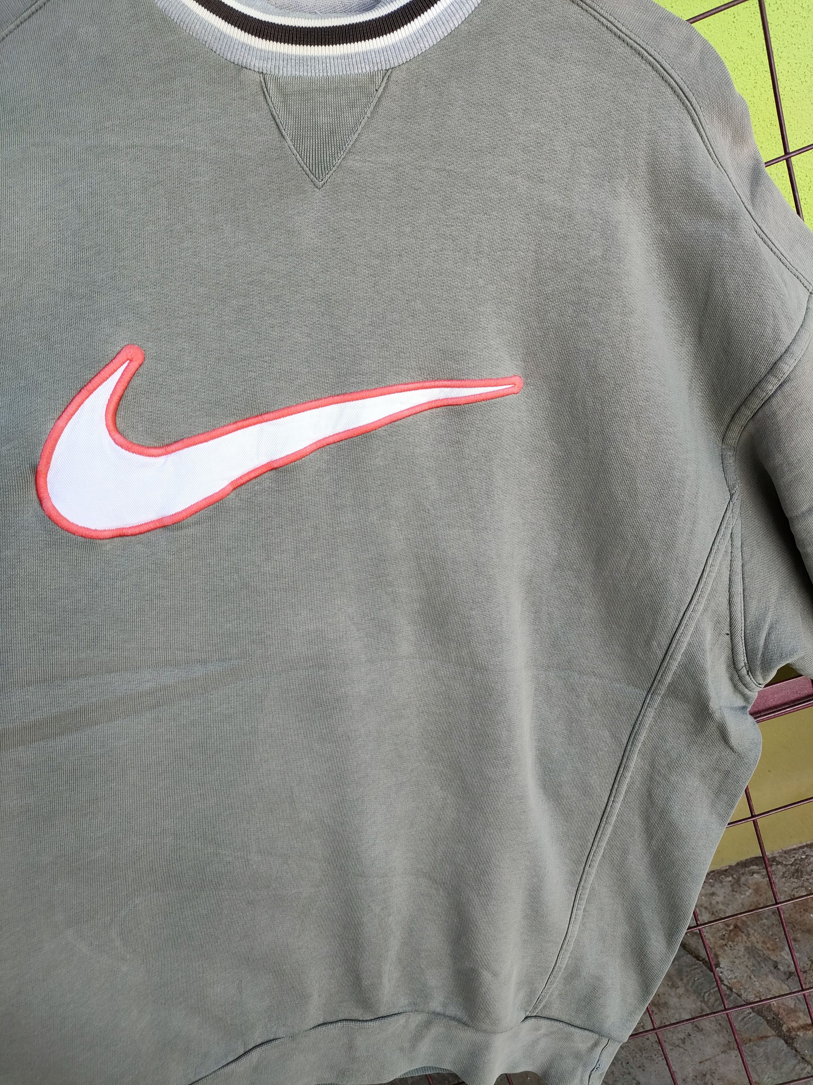 Nike × Vintage Vintage Nike Big Swoosh Distressed Sweetshirts Size US L / EU 52-54 / 3 - 4 Thumbnail
