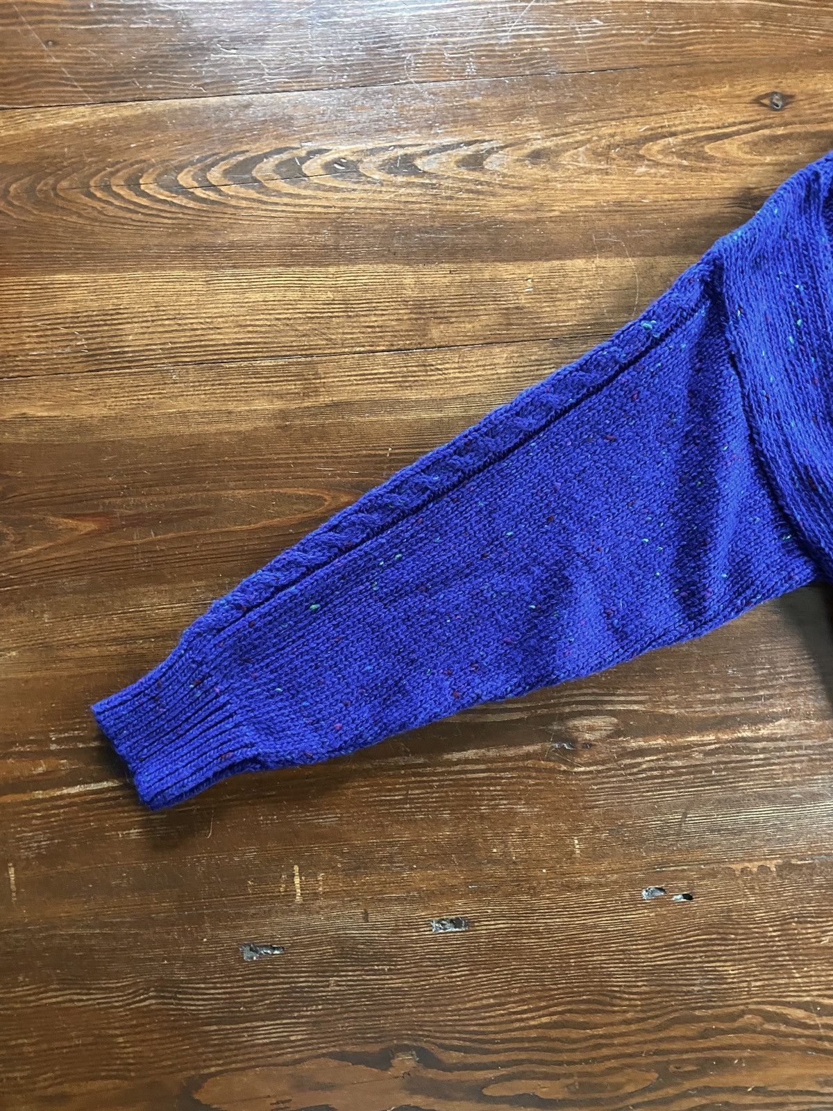 Vintage Vintage NWT 80’s Speckled Cowl Neck Knit Cardigan Sweater Size L / US 10 / IT 46 - 11 Thumbnail