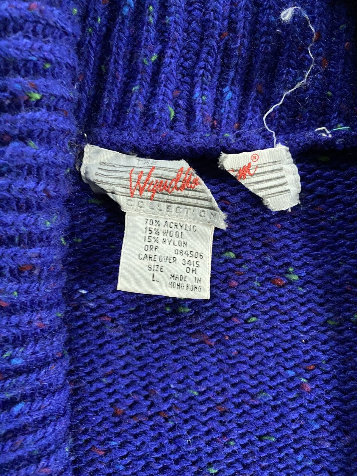 Vintage Vintage NWT 80’s Speckled Cowl Neck Knit Cardigan Sweater Size L / US 10 / IT 46 - 3 Thumbnail