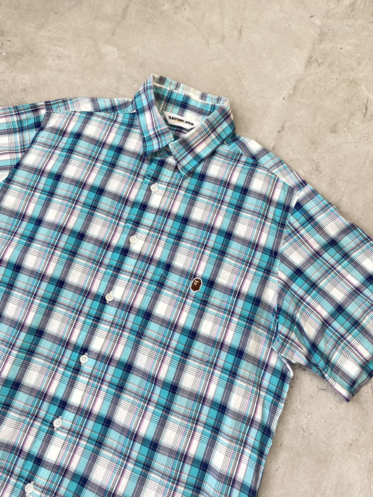 Bape Bape Logo Checkered Burton-Up Shirt Size US XL / EU 56 / 4 - 4 Thumbnail