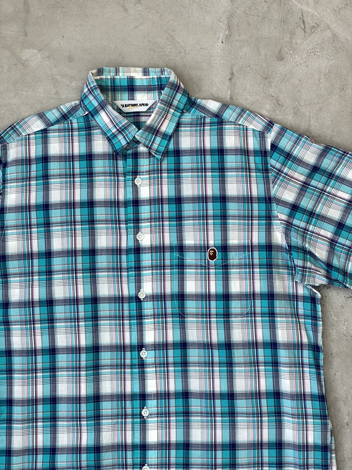Bape Bape Logo Checkered Burton-Up Shirt Size US XL / EU 56 / 4 - 3 Thumbnail