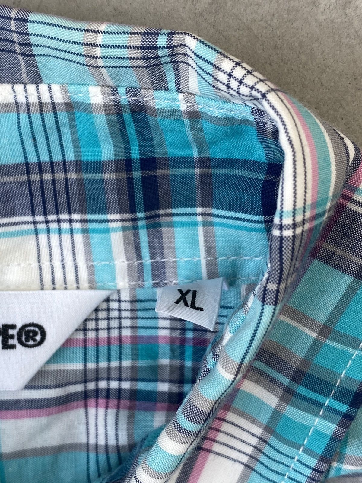 Bape Bape Logo Checkered Burton-Up Shirt Size US XL / EU 56 / 4 - 6 Thumbnail