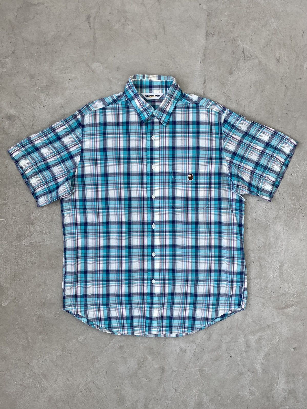 Bape Bape Logo Checkered Burton-Up Shirt Size US XL / EU 56 / 4 - 1 Thumbnail