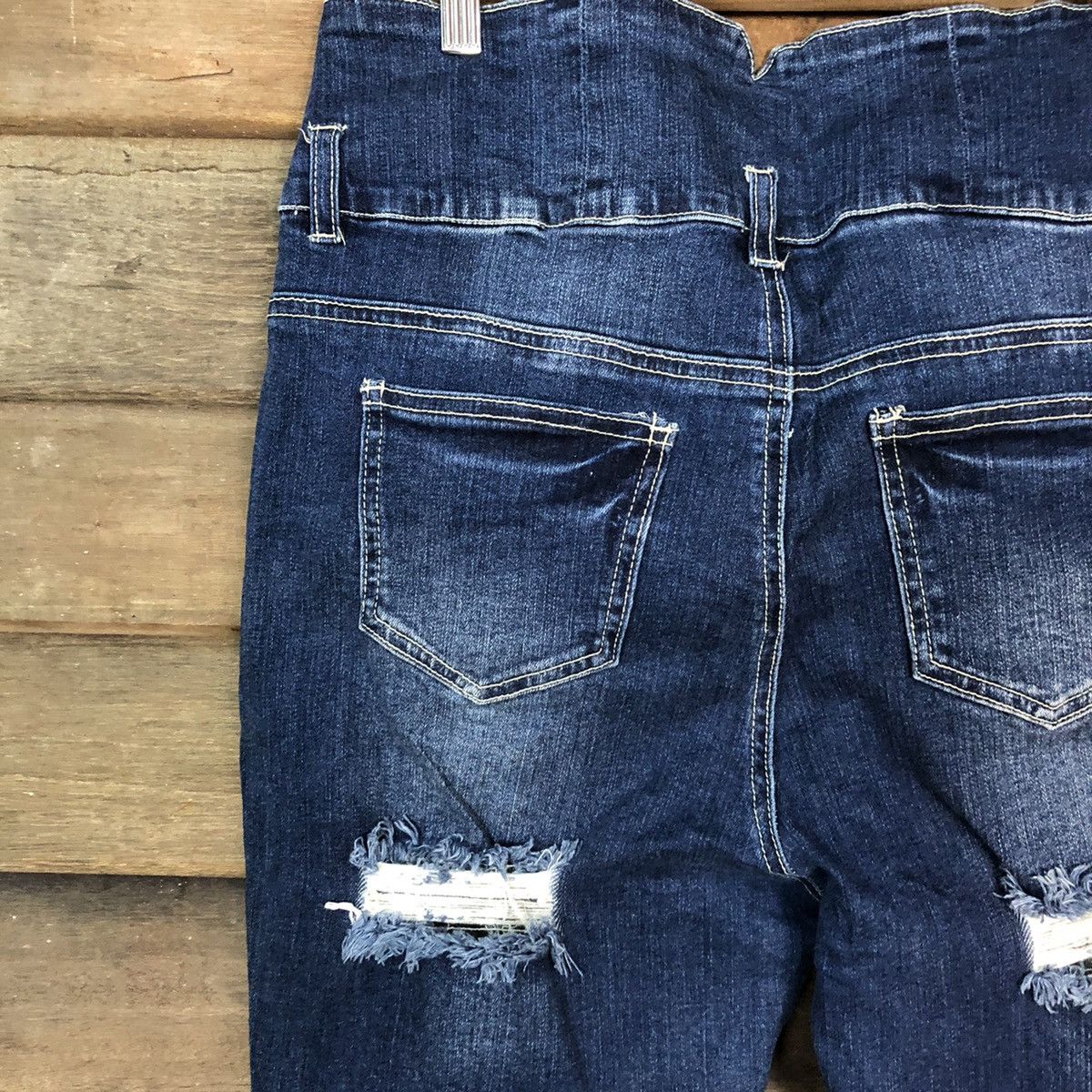 Japanese Brand Avail Mode Blue Distressed Denim Pants #5735 Size 31" - 14 Thumbnail