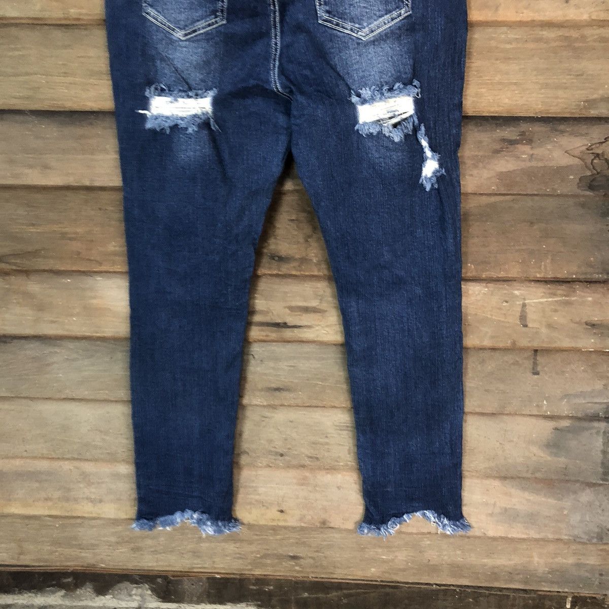 Japanese Brand Avail Mode Blue Distressed Denim Pants #5735 Size 31" - 13 Thumbnail