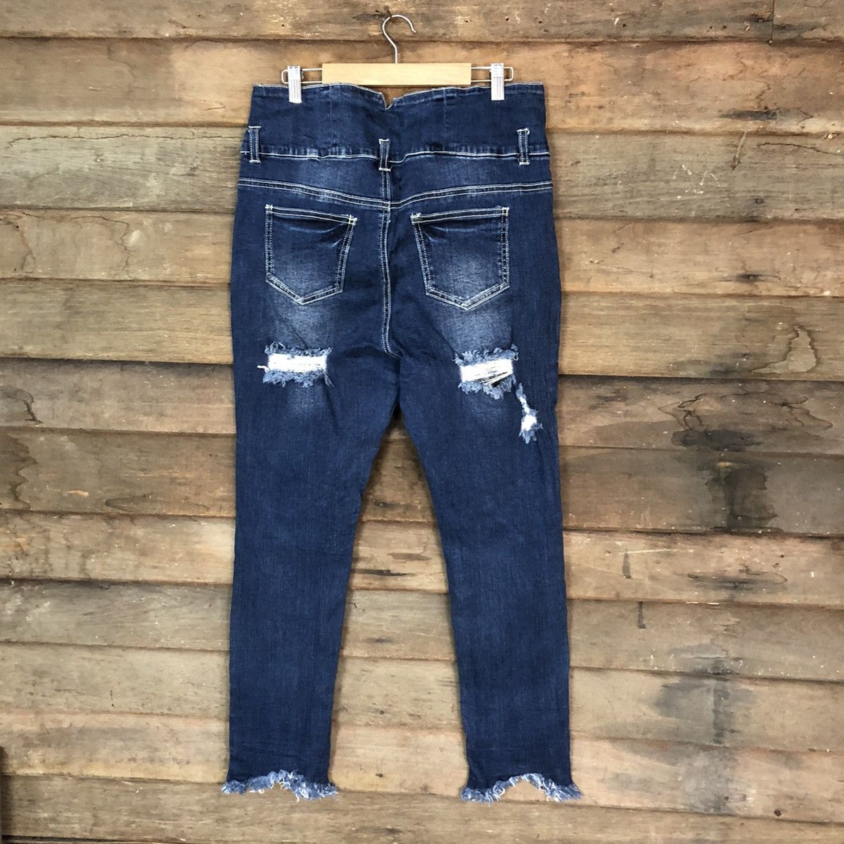 Japanese Brand Avail Mode Blue Distressed Denim Pants #5735 Size 31" - 11 Thumbnail