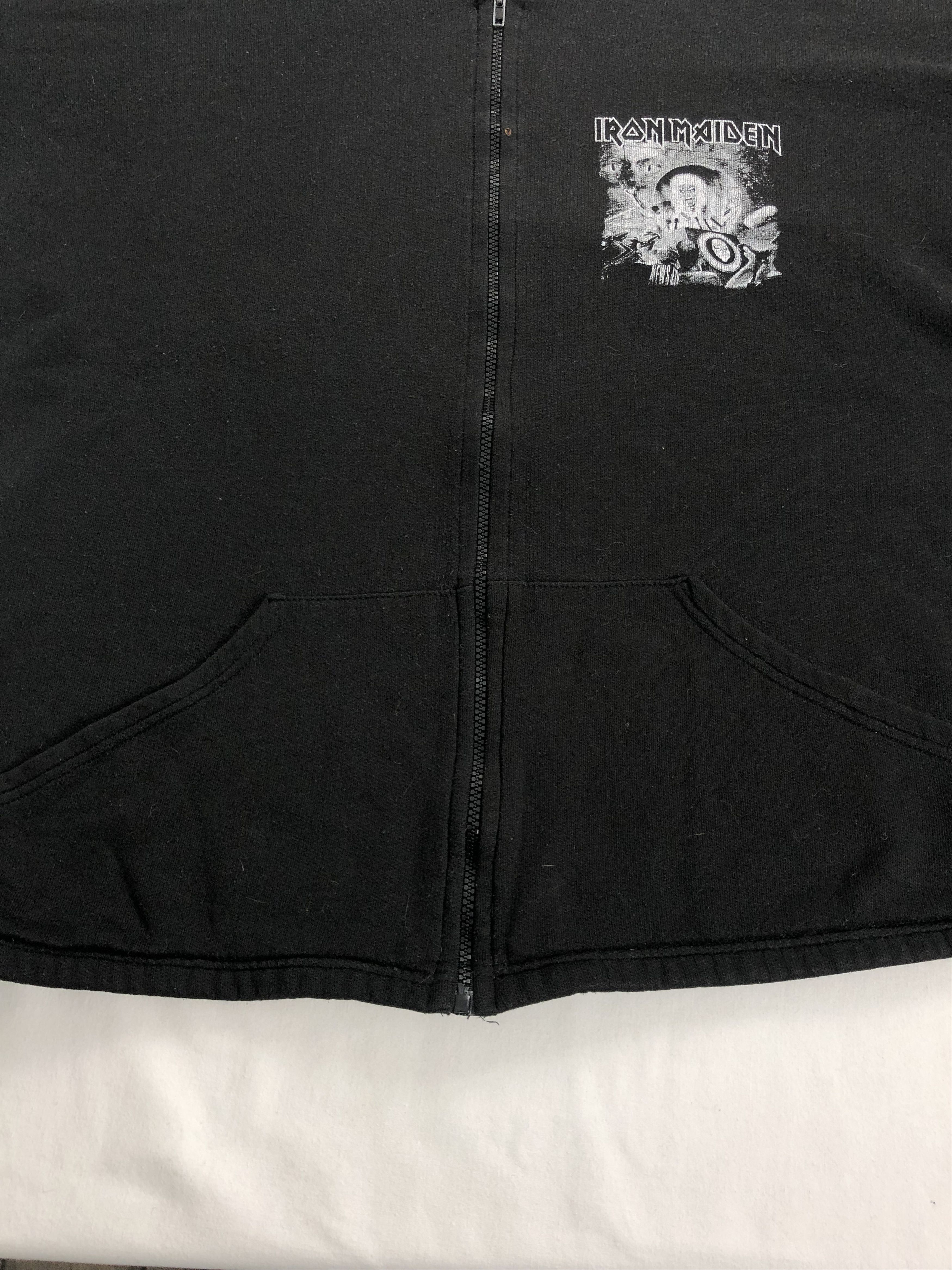 Band Tees Vintage 90s Iron Maiden Eddie Middle Finger Black Hoodie Size US XL / EU 56 / 4 - 11 Thumbnail