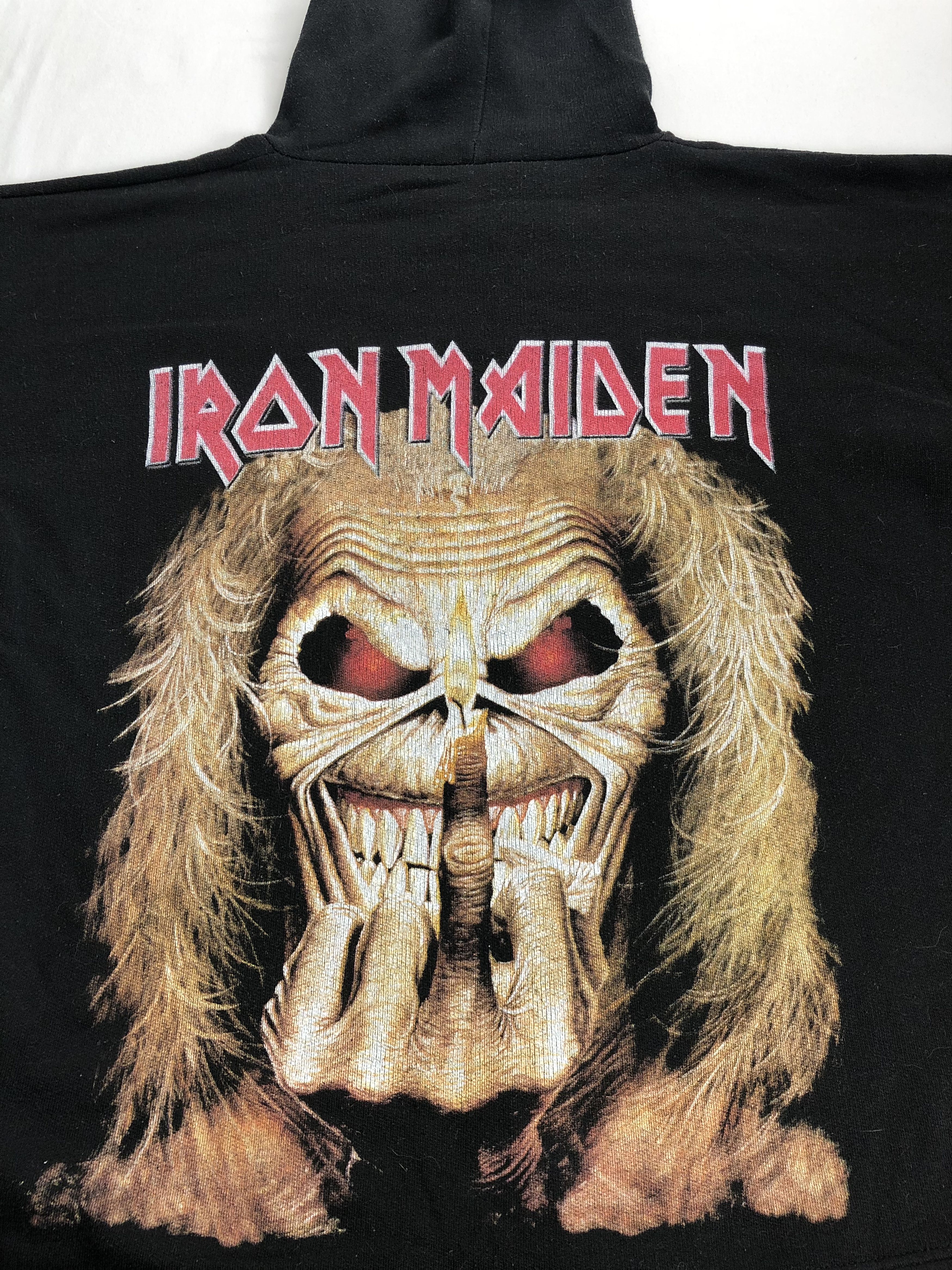 Band Tees Vintage 90s Iron Maiden Eddie Middle Finger Black Hoodie Size US XL / EU 56 / 4 - 3 Thumbnail