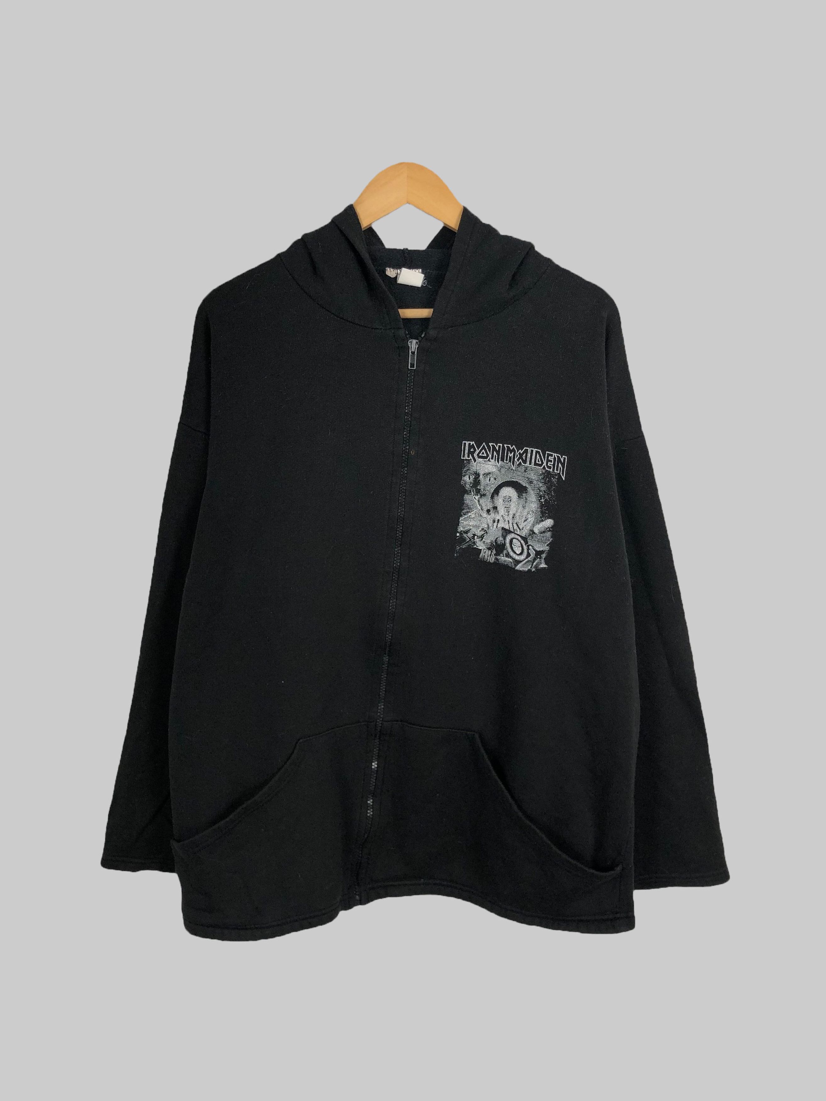 Band Tees Vintage 90s Iron Maiden Eddie Middle Finger Black Hoodie Size US XL / EU 56 / 4 - 2 Thumbnail