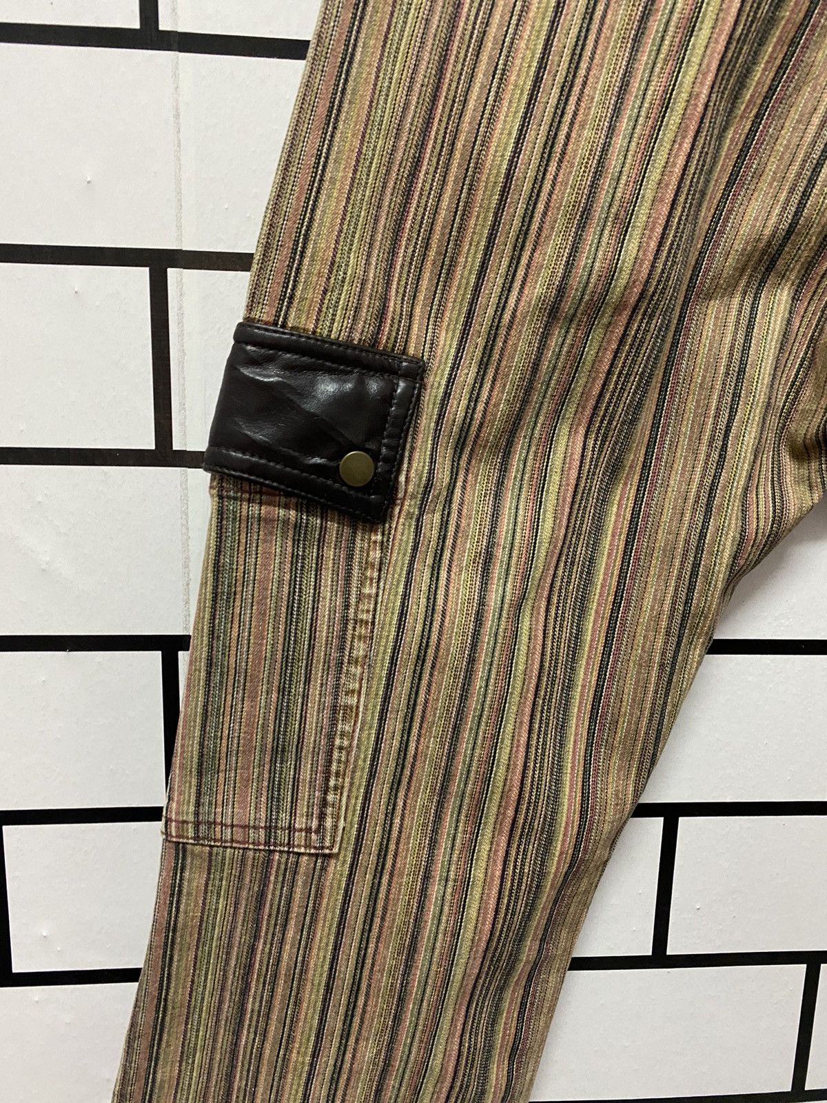 Designer × Japanese Brand Japan Designer Mixt Cargo Striped Flared Pants Size US 28 / EU 44 - 15 Thumbnail