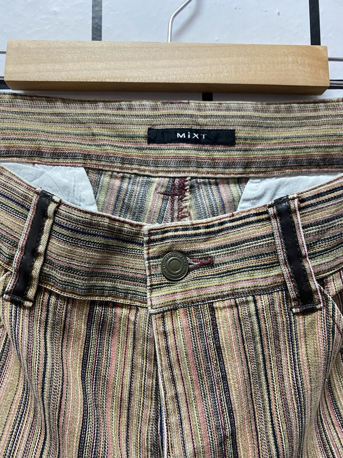 Designer × Japanese Brand Japan Designer Mixt Cargo Striped Flared Pants Size US 28 / EU 44 - 16 Thumbnail