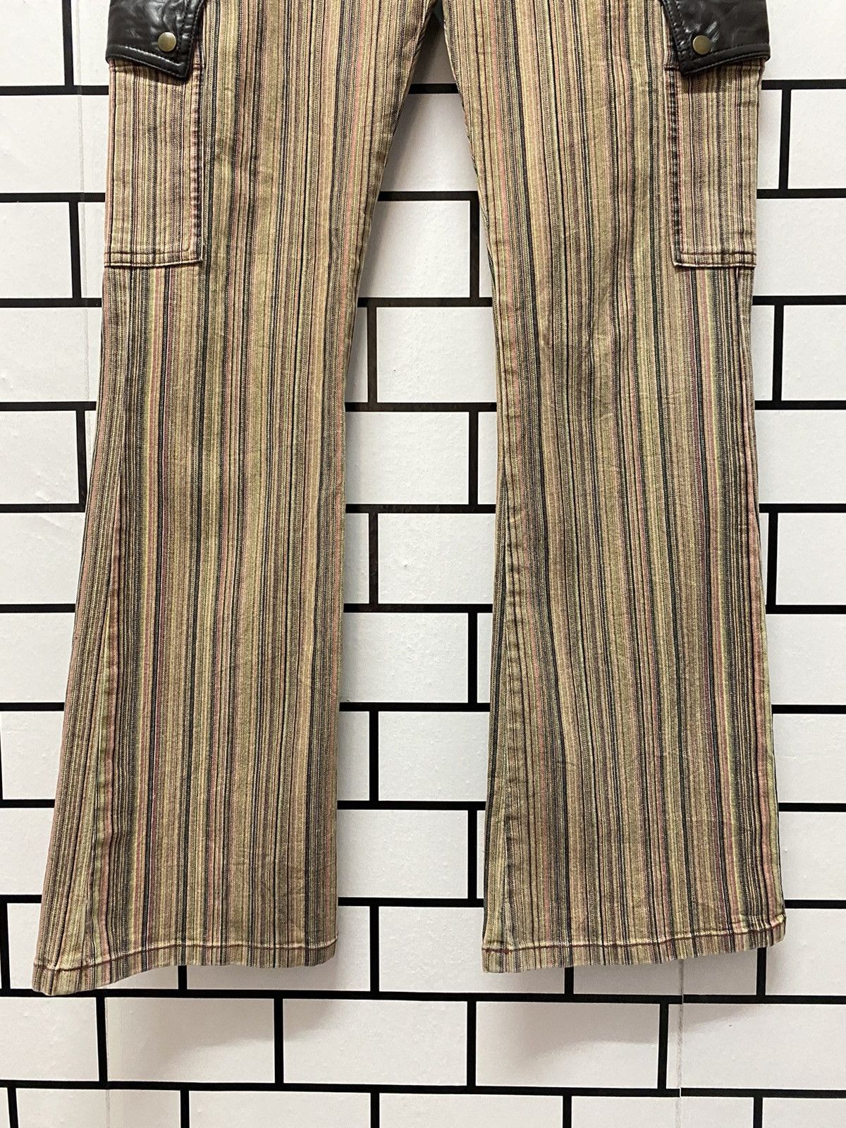 Designer × Japanese Brand Japan Designer Mixt Cargo Striped Flared Pants Size US 28 / EU 44 - 5 Thumbnail