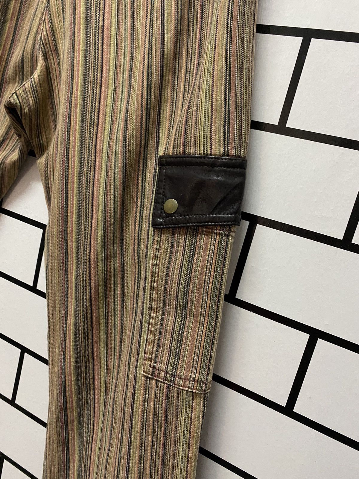 Designer × Japanese Brand Japan Designer Mixt Cargo Striped Flared Pants Size US 28 / EU 44 - 14 Thumbnail