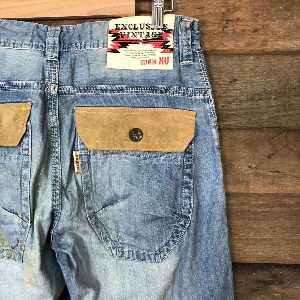Edwin Edwin Blue Distressed Denim bush Pants #5739 Size US 31 - 13 Thumbnail