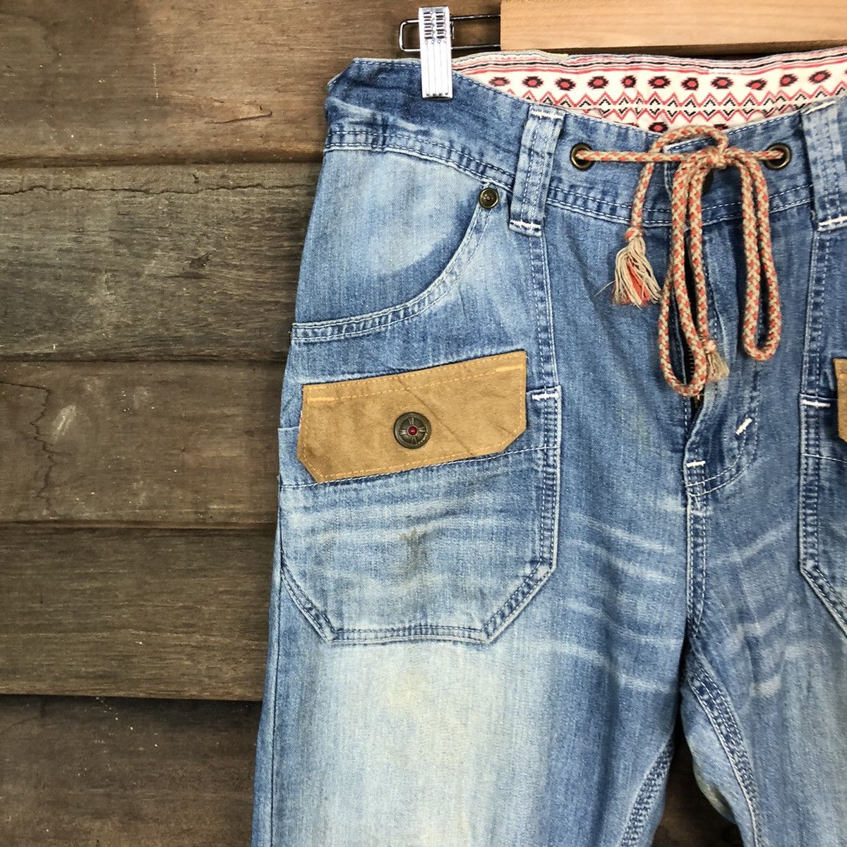 Edwin Edwin Blue Distressed Denim bush Pants #5739 Size US 31 - 4 Thumbnail